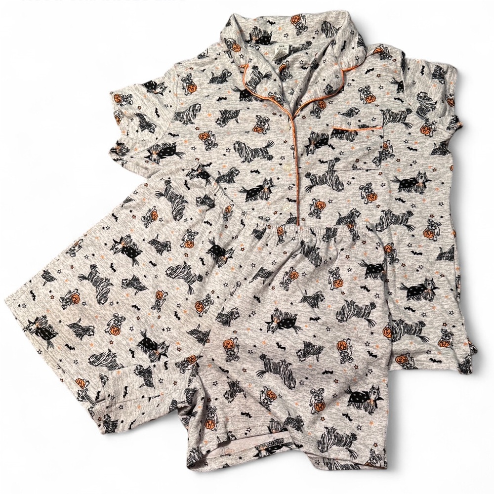Women’s Dog Halloween Sleepwear Set Size Large Short Sleeve PJ Set